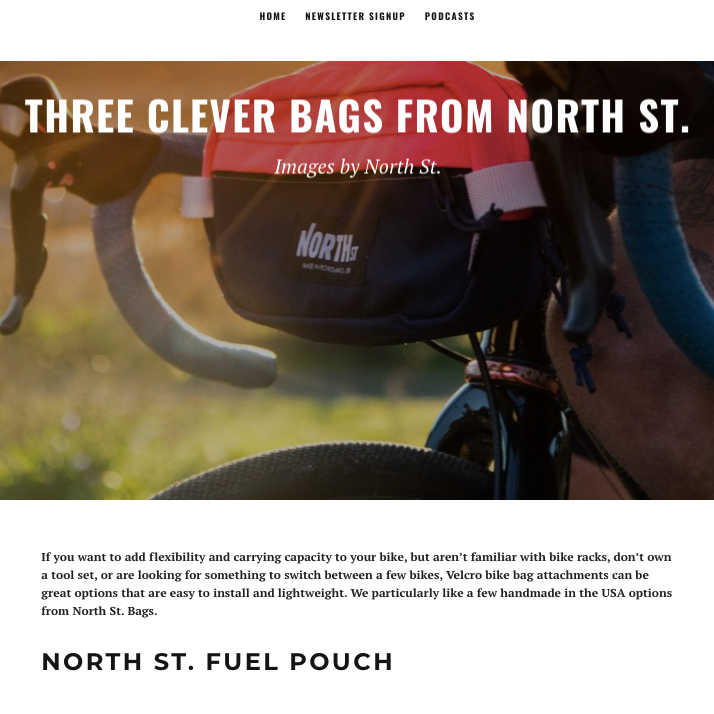 Around on Bikes: Three Clever Bags from North St. Bags