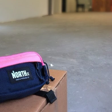 hip pack in an empyt production space