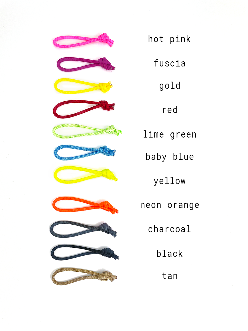An array  of different color replacement cords for zipper pulls  - North St. Bags