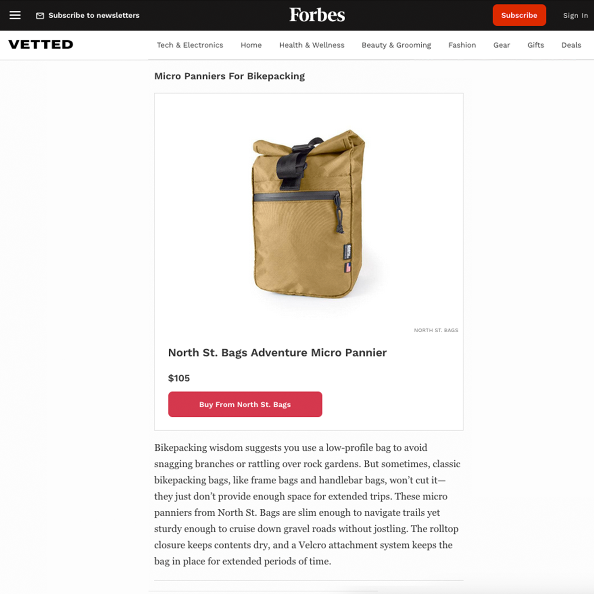 Forbes' Best Bike Bags 2023 - Adventure Micro Pannier