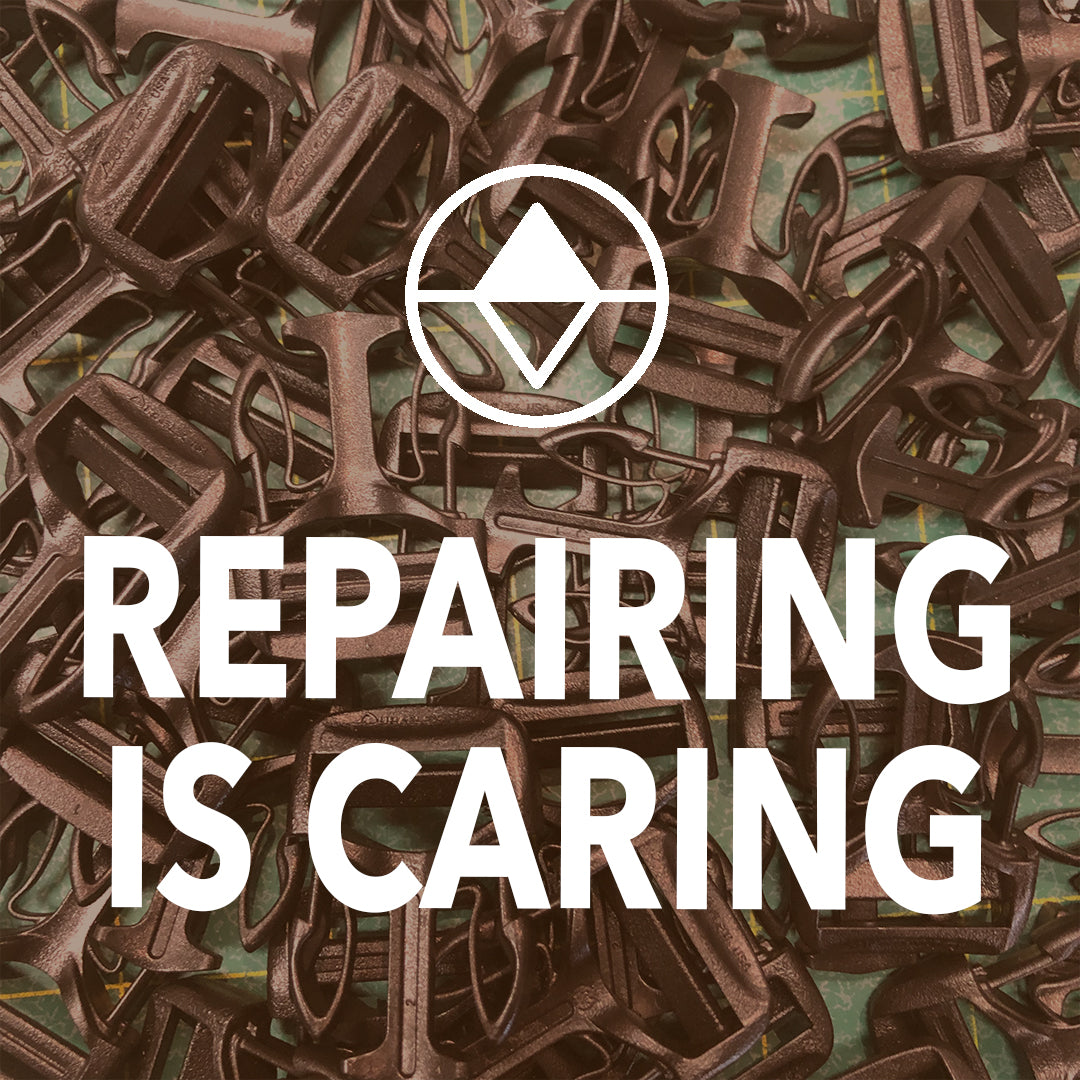Repairing is caring graphic showing a pile of plastic parts