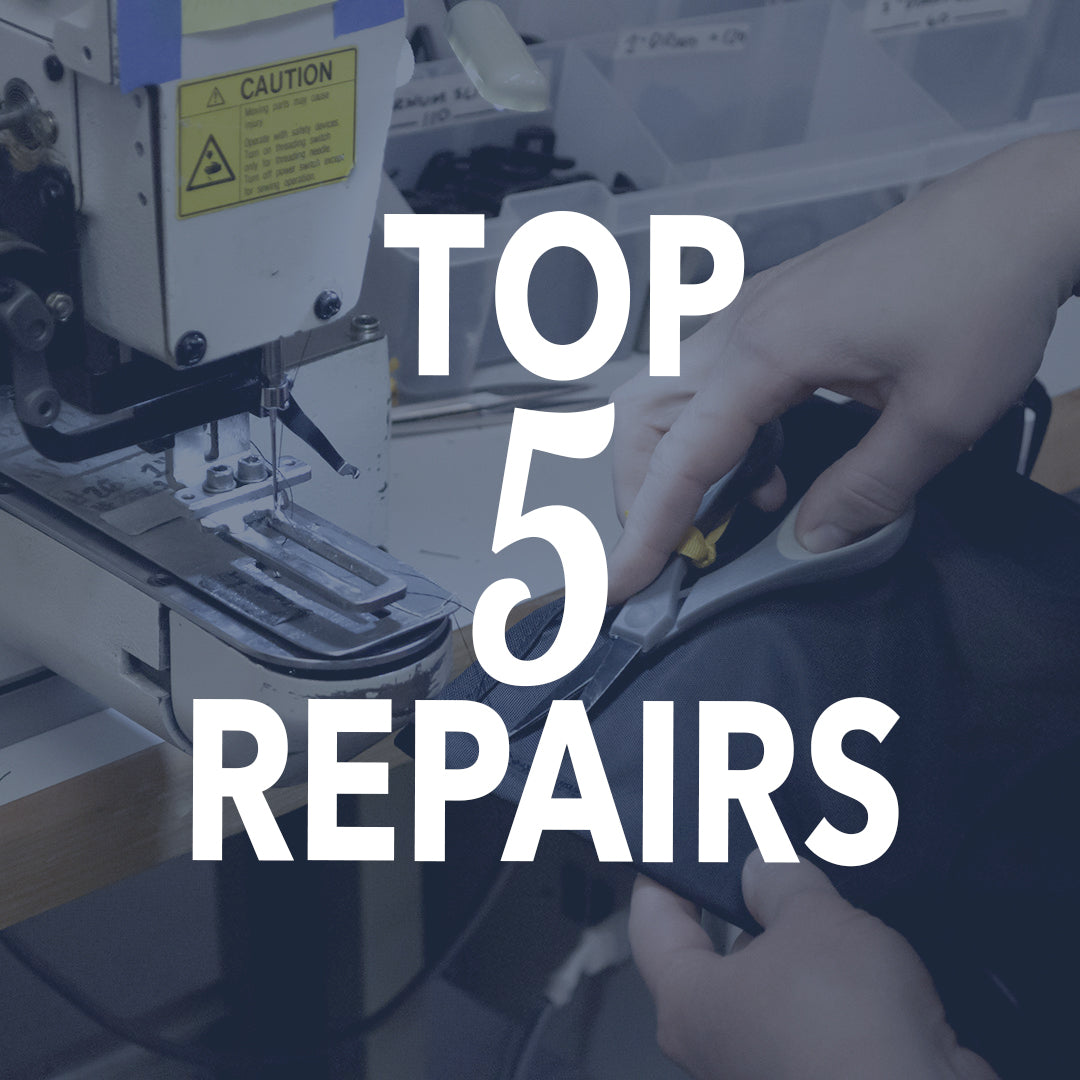 Top 5 repairs grpahic showing sewing machine