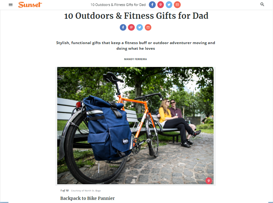 screenshot of sunset article - top fathers day gift roundup
