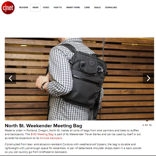 Weekender Meeting Bag Featured in C-Net's Best Laptop Backpacks