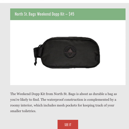 Weekender Dopp Kit featured in The Manual's 8 Best Dopp Kits for All Your Globe-Trotting Adventures