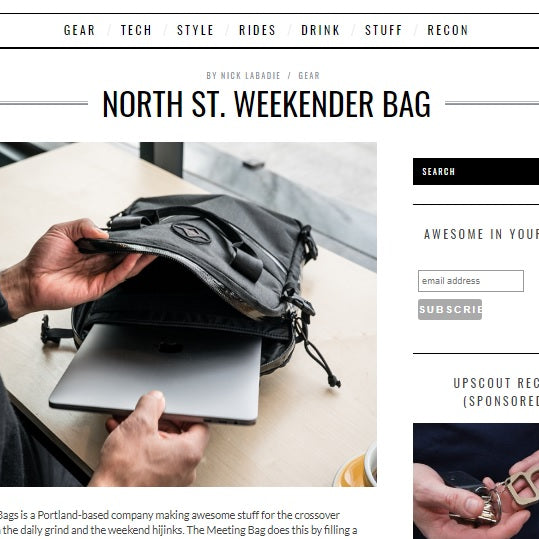 Weekender Meeting Bag Featured in The Upscout