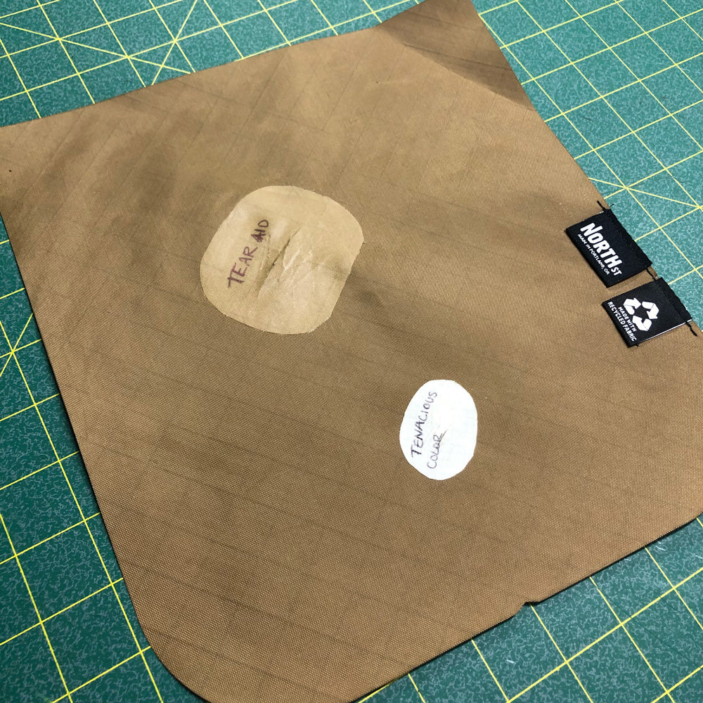 fabric repaired with patches