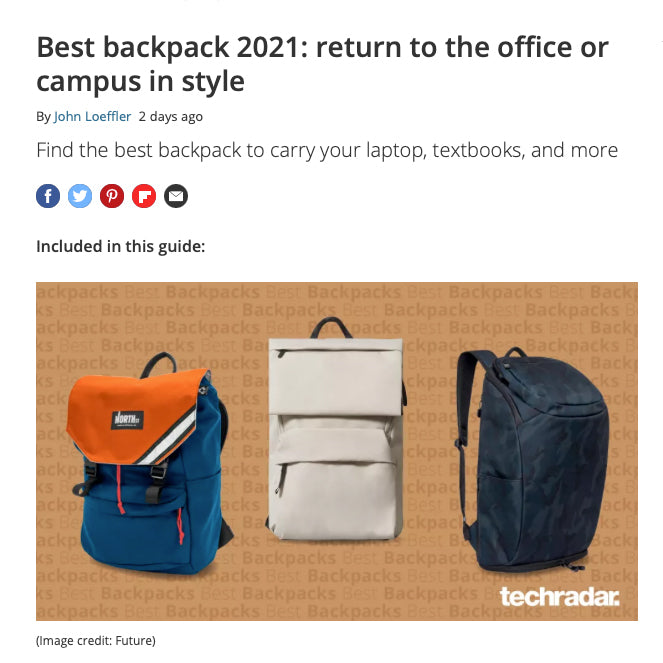 Belmont Backpack named TechRadar's Best Backpack 2021