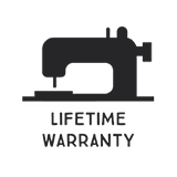 lifetime warranty in medium grey badge