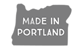 Made in Portland badge in light grey
