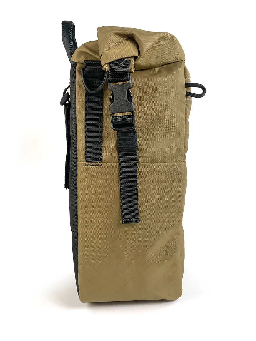 Side view of Adventure Pannier in Coyote - North St Bags all-groups