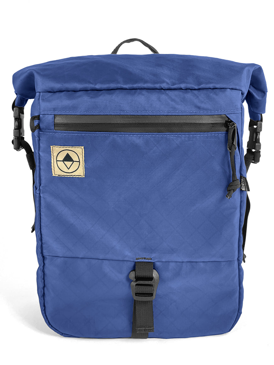 Front view of Adventure Micro Pannier in EPX Ocean Blue - North St Bags