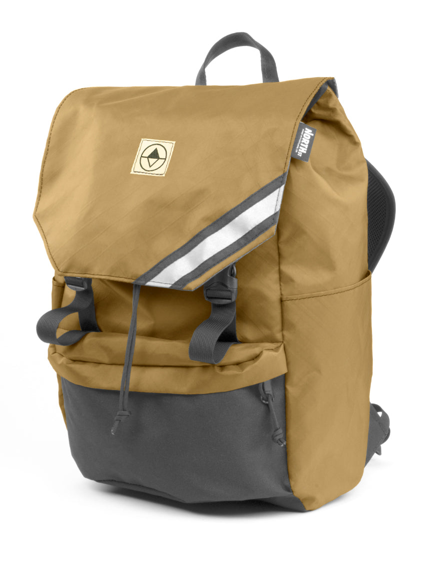 Front view of Belmont Backpack 22L in coyote - North St. Bags