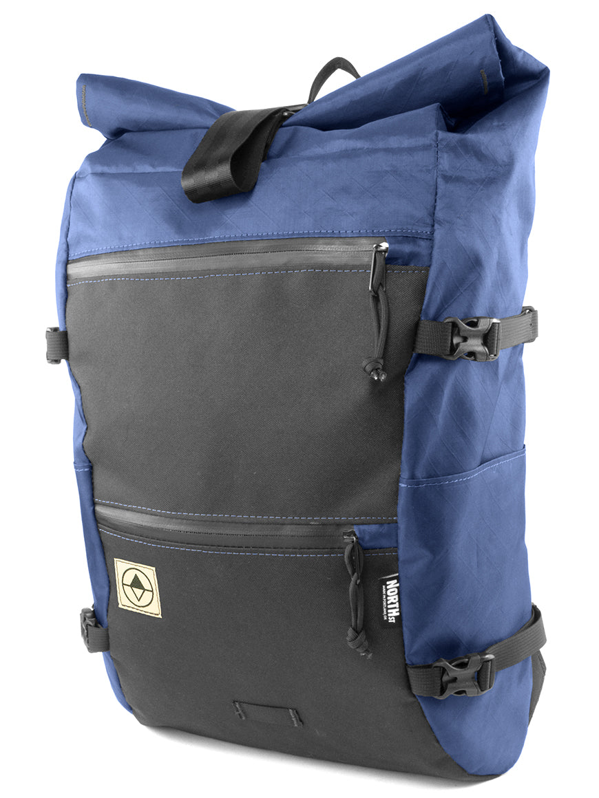 Front view of Flanders Backpack in EPX Ocean Blue - North St Bags