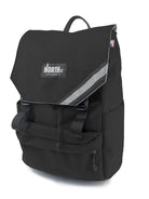 Front view of stylish backpack pannier in black. Morrison Backpack Pannier 22L - North St. Bags