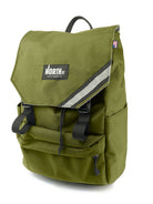Front view of stylish backpack pannier in olive green. Morrison Backpack Pannier 22L - North St. Bags