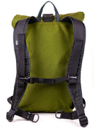 Green backpack with black straps on a white background all-groups