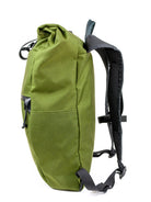 Green backpack with black straps on a white background all-groups