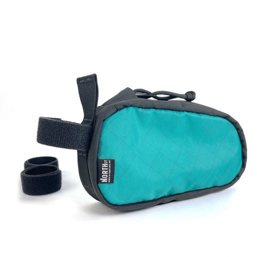 Front view of Fuel Pouch in EPX Teal. - North St Bags
