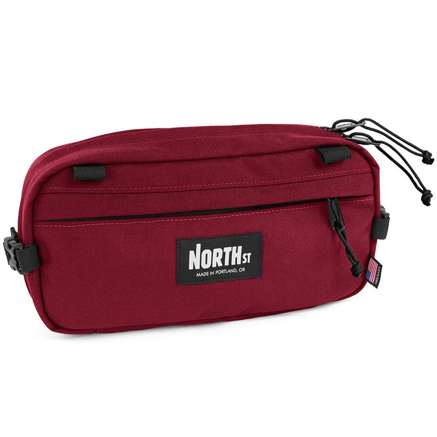 Front view of Pioneer 12 Hip Pack in 1000d Burgundy with Belt - North St. Bags