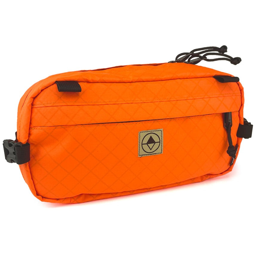 Front view Pioneer 12 Handlebar Pack in EPX Blaze Orange - North St. Bags