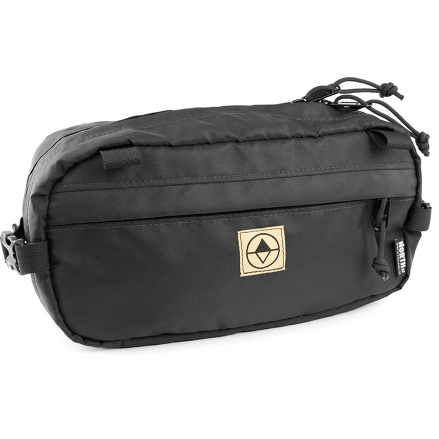Front view of Pioneer 12 Hip Pack in EPX Black with Belt - North St. Bags