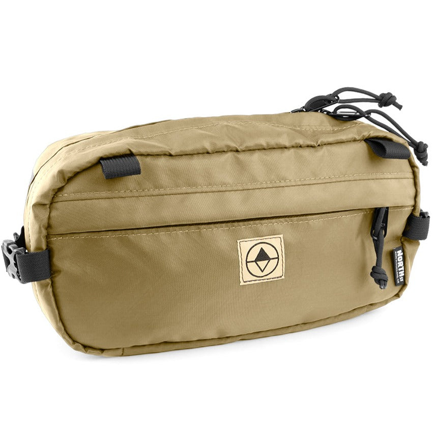 Front view of Pioneer 12 Hip Pack in EPX Coyote with Belt - North St. Bags
