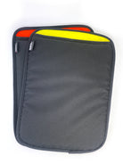 Hook and Loop Laptop Sleeve shown in orange and yellow. - North St Bags all-groups