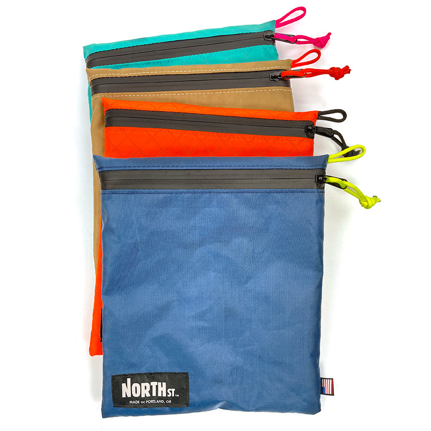 Large Pouch Add-Ons in blue, orange, coyote and teal.  - North St Bags