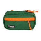 pioneer 9 handlebar pack on a white background in forest green and orange from North St Bags