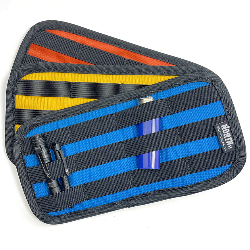 Shortstack EDC Organizer in blue, yellow and orange.- North St Bags all-groups