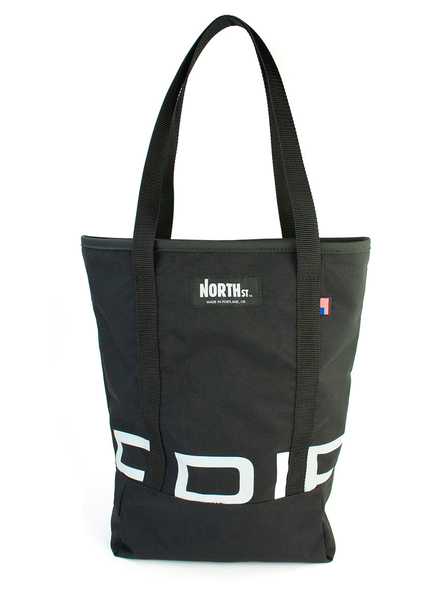 Regular Tabor Tote in Black upcycled fabric - North St Bags
