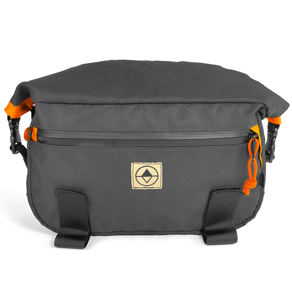 Front view of Roll-Top Trunk Bag in EPX Black and Orange - North St. Bags