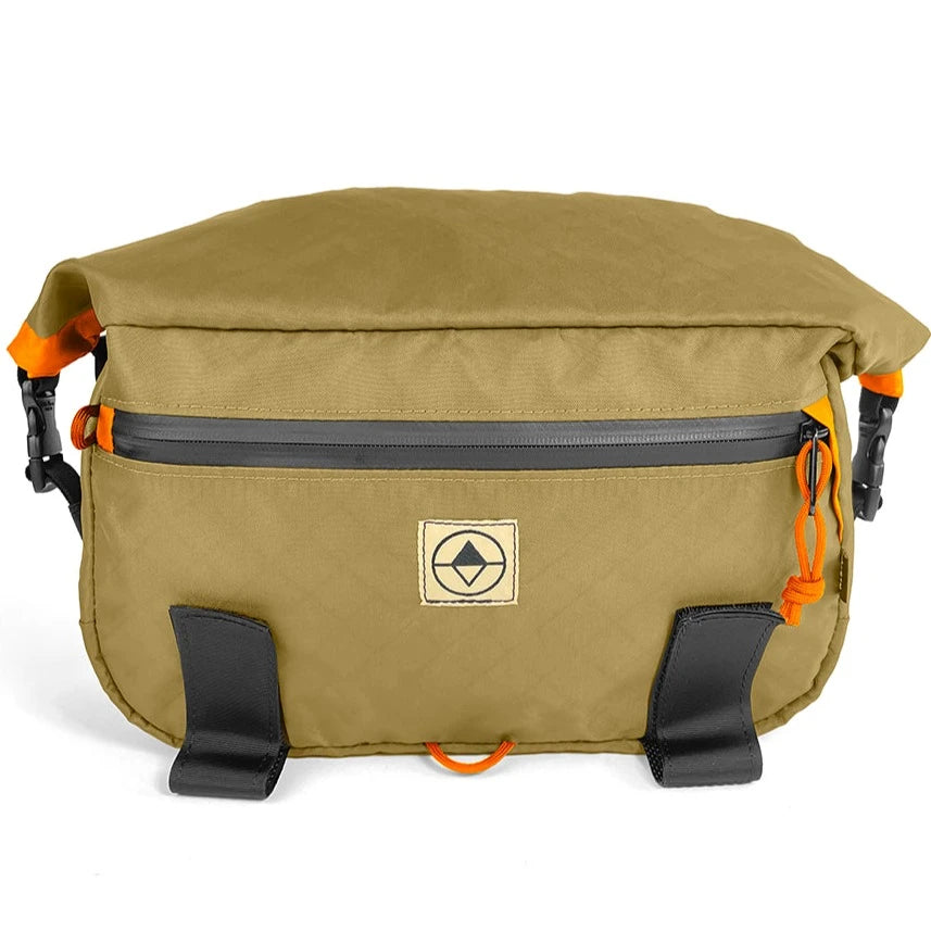Front view of Roll-Top Trunk Bag in EPX Coyote and Orange - North St. Bags