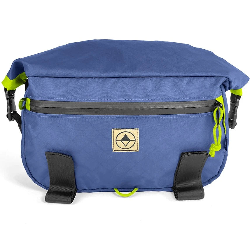 Front view of Roll-Top Trunk Bag in EPX Ocean Blue and Yellow - North St. Bags