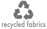 recycled fabrics badge in medium grey