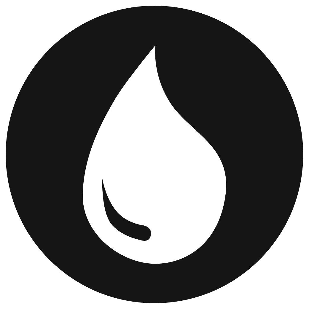 water resistance feature icon showing a water drop grpahic