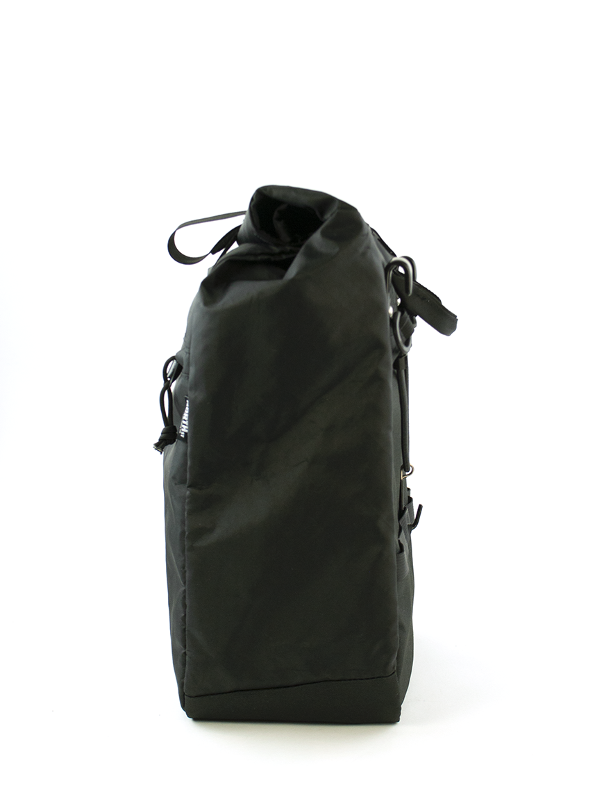 Side view of Commuter Macro Pannier in black - North St. Bags all-groups